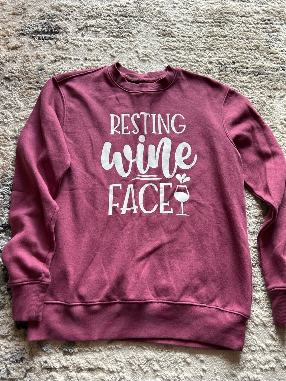 Goodfellow & Co Dusty Rose 'Resting Wine Face' Crewneck Sweatshirt